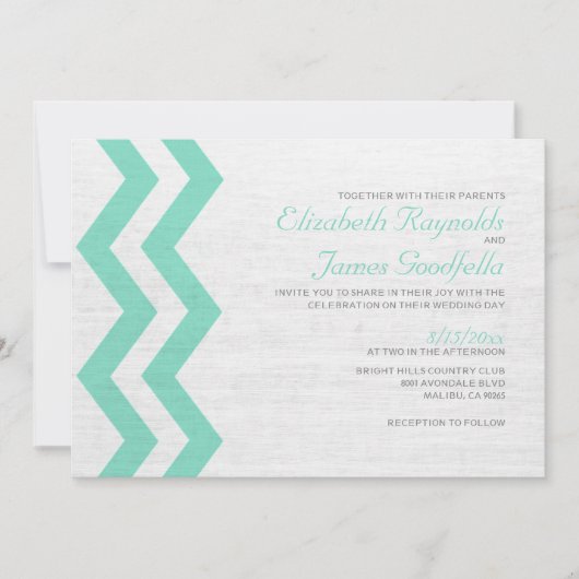 Invitations de mariage rustiques Zigzag (Devant)