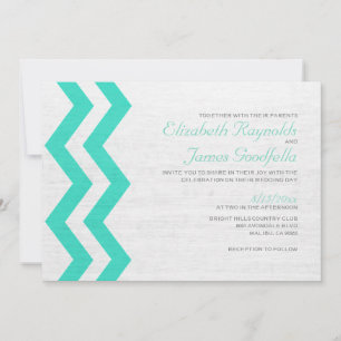 Invitations de mariage rustiques Zigzag