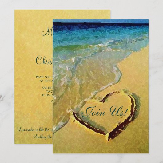 Invitations de mariage salé (Devant / Derrière)