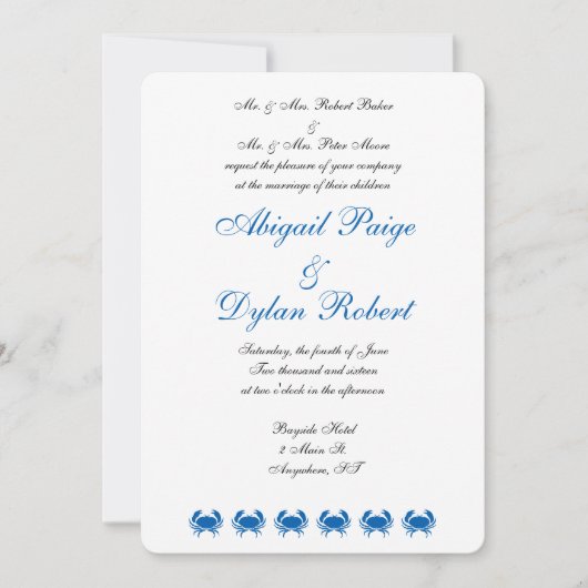 Invitations de mariage "Seashore" (Devant)