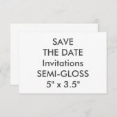 Invitations de mariage SEMI-GLOSS 110 lb 5 po x 3, (Devant / Derrière)