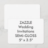 Invitations de mariage SEMI-GLOSS 110 lb 5 po x 3, (Devant / Derrière)
