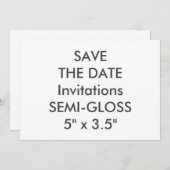 Invitations de mariage SEMI-GLOSS 110lb 7 pouces x (Devant / Derrière)