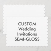 Invitations de mariage SEMI-GLOSS 110lb 7 pouces x (Devant / Derrière)