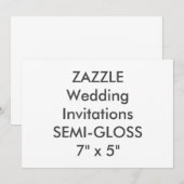 Invitations de mariage SEMI-GLOSS 110lb 7 pouces x (Devant / Derrière)