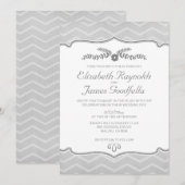 Invitations de mariage Silver Zigzag (Devant / Derrière)