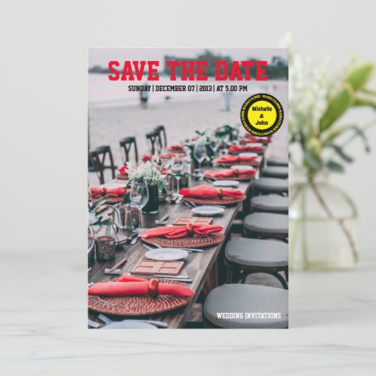 invitations de mariage simple élégante (Debout devant)