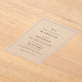 Invitations de mariage Simple Modèle Minimaliste (Poser)