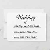 Invitations de mariage simples (Dos)