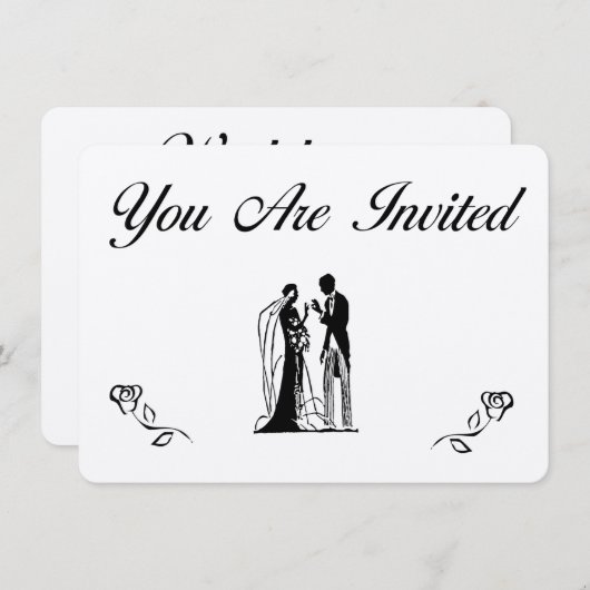 Invitations de mariage simples (Devant / Derrière)