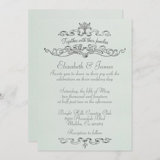 Invitations de mariage simples (Devant / Derrière)