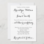 Invitations de mariage simples blanc (Devant)