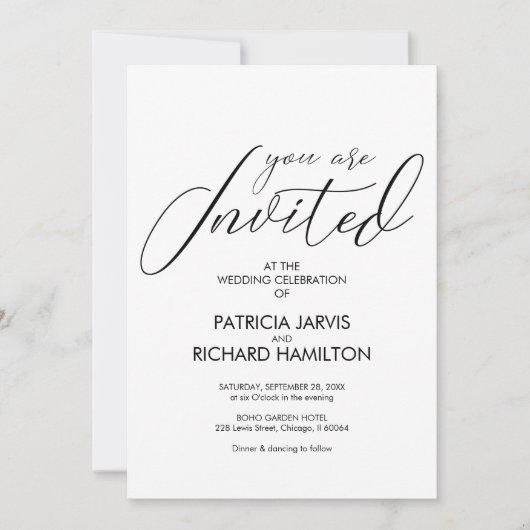 Invitations de mariage simples, élégantes et sophi (Devant)