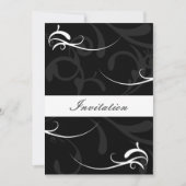Invitations de mariage simples en noir et blanc (Devant)
