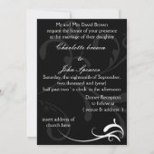 Invitations de mariage simples en noir et blanc (Dos)