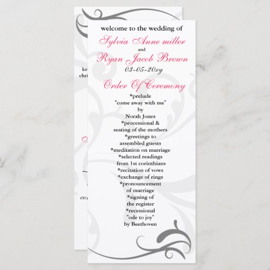 Invitations de mariage simples en noir et blanc (Devant / Derrière)