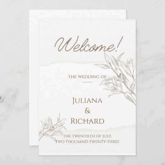 Invitations de mariage simples et belles (Devant / Derrière)