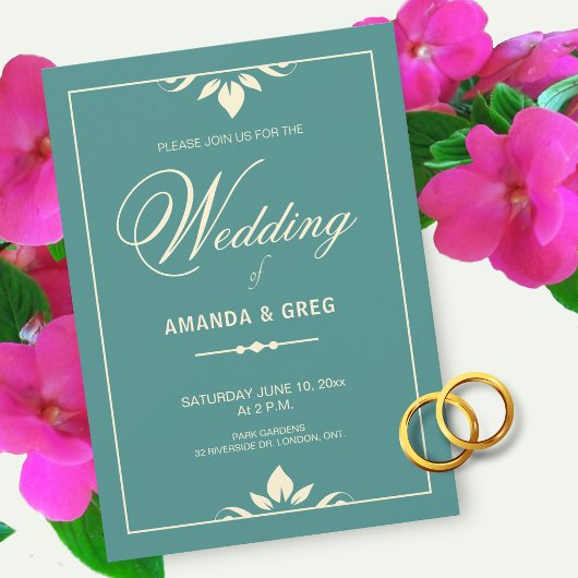 Invitations de mariage simples et élégantes