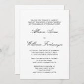 Invitations de mariage simples, traditionnelles et (Devant / Derrière)