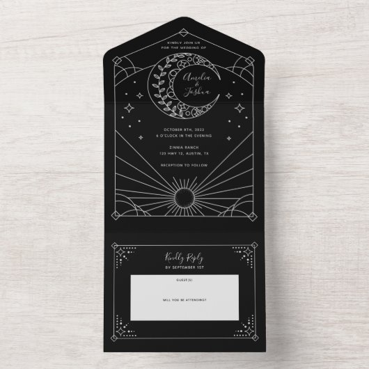 Invitations de mariage Stardust (À l'intérieur)