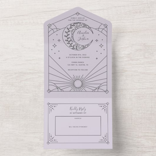 Invitations de mariage Stardust (À l'intérieur)