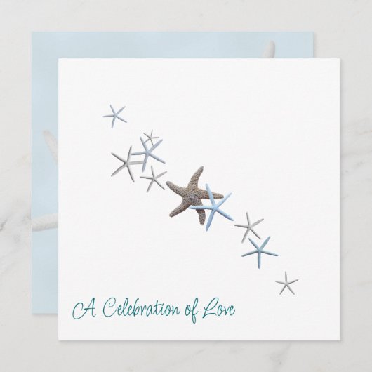 Invitations de mariage Starfish Beach (Devant / Derrière)