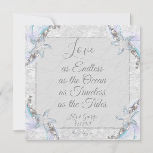 Invitations de mariage Starfish Beach (Dos)