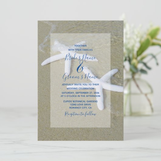 Invitations de mariage Starfish Beach (Debout devant)