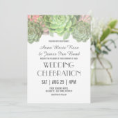 Invitations De Mariage Succulent Vert (Debout devant)