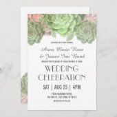 Invitations De Mariage Succulent Vert (Devant / Derrière)
