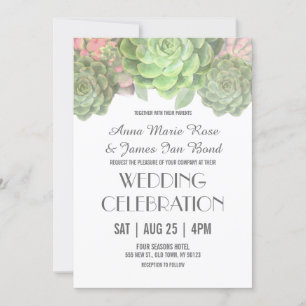 Invitations De Mariage Succulent Vert