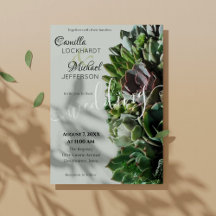 Invitations De Mariage Succulent Vert