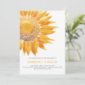 Invitations de mariage SunFlower modernes (Debout devant)