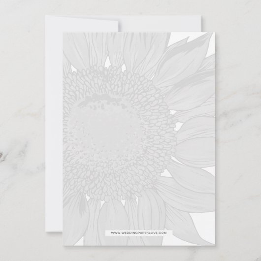 Invitations de mariage SunFlower modernes (Dos)