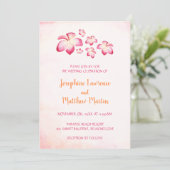 Invitations de mariage Sunset Plumeria (Debout devant)