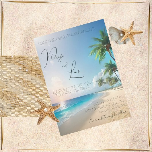 Invitations de mariage sur la plage