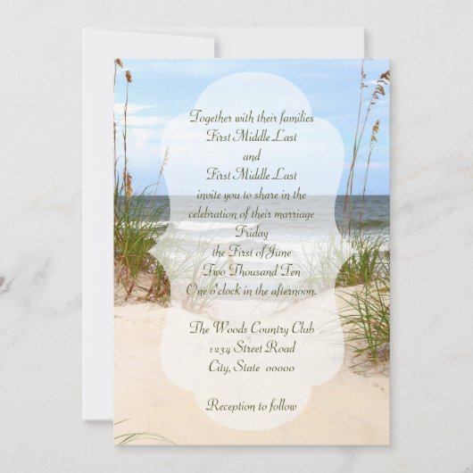 Invitations de mariage sur la plage (Devant)