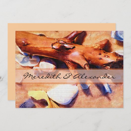 Invitations de mariage sur la plage (Devant / Derrière)