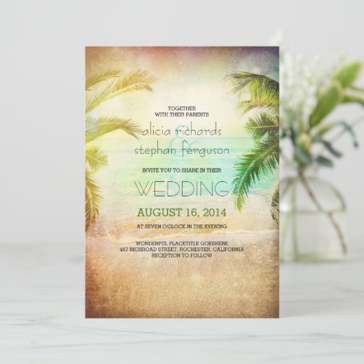 Invitations de mariage sur la plage de Sunset (Debout devant)
