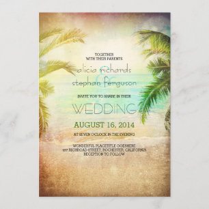 Invitations de mariage sur la plage de Sunset