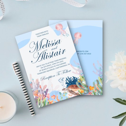 Invitations de mariage sur la plage personnalisabl