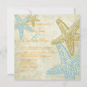 Invitations de mariage sur la plage/sable blanc (Dos)
