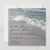 Invitations de mariage sur la plage - Vagues et sa (Dos)