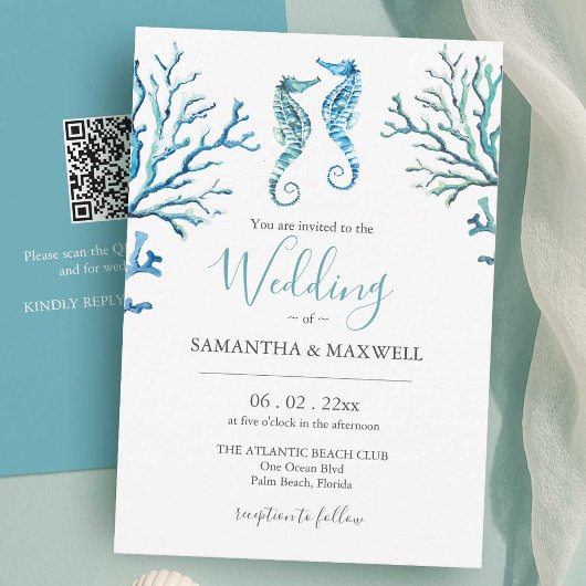 Invitations De Mariage Sur Un Budget Beach Seahors