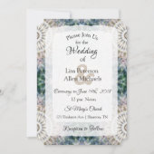 Invitations de mariage Tan et Blue Mandala (Devant)