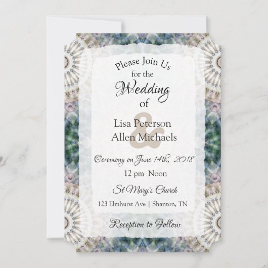 Invitations de mariage Tan et Blue Mandala (Devant)