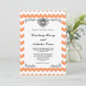 Invitations de mariage Tangerine Chevron (Debout devant)