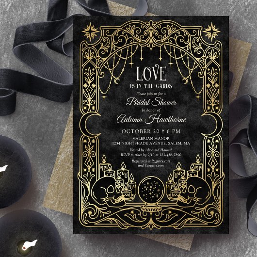 Invitations de Mariage Tarot Halloween Noir