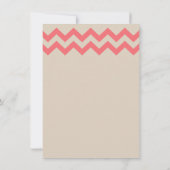 Invitations de mariage Taupe et Coral Chevron (Dos)