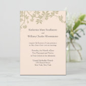 Invitations De Mariage Taupe Et Ivory (Debout devant)